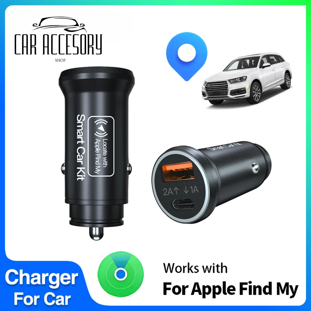 20W Fast Car Charger & GPS Tracker – USB-C + iPhone Find My Compatible