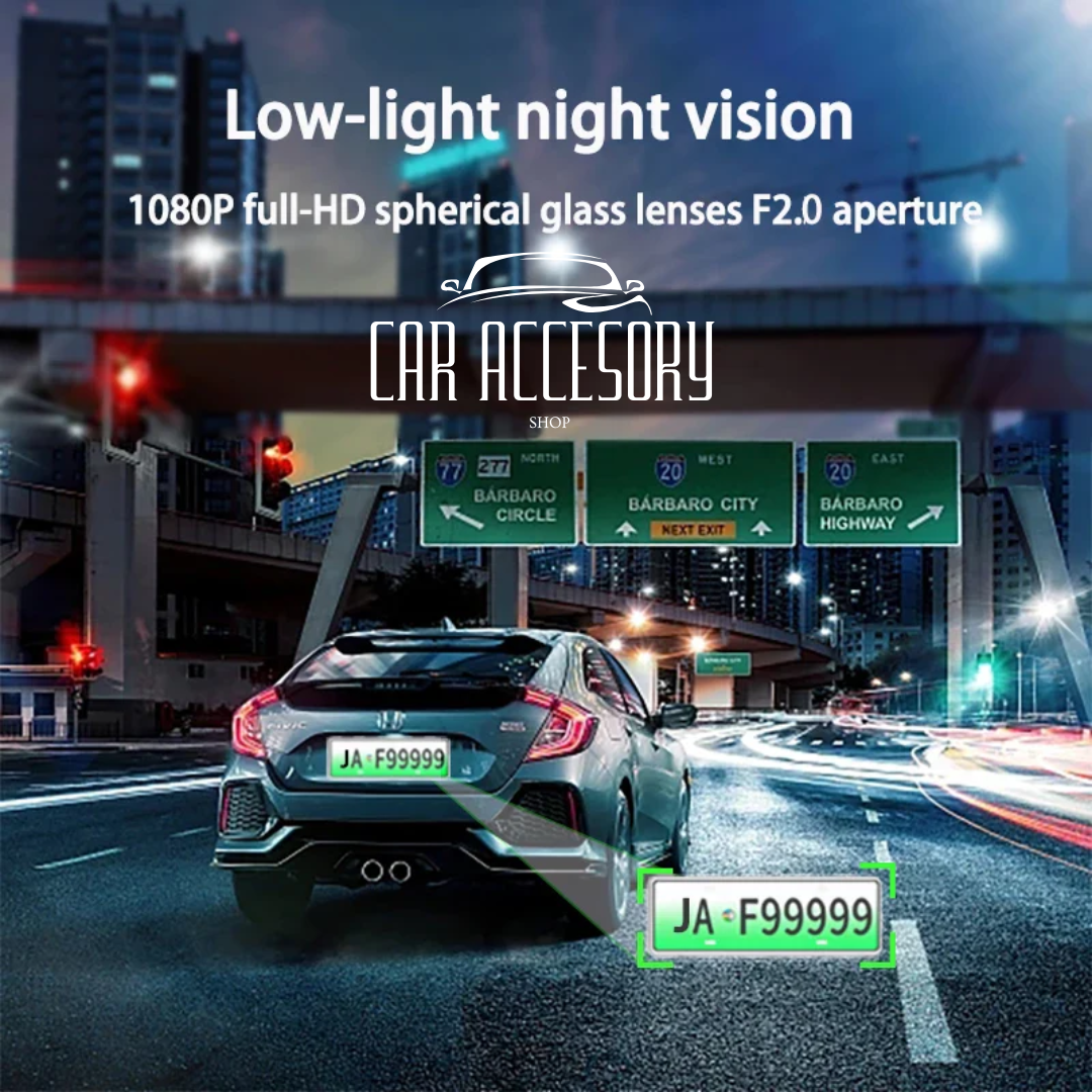 1080P 3-Lens Dash Cam – Front, Inside & Rear Recording