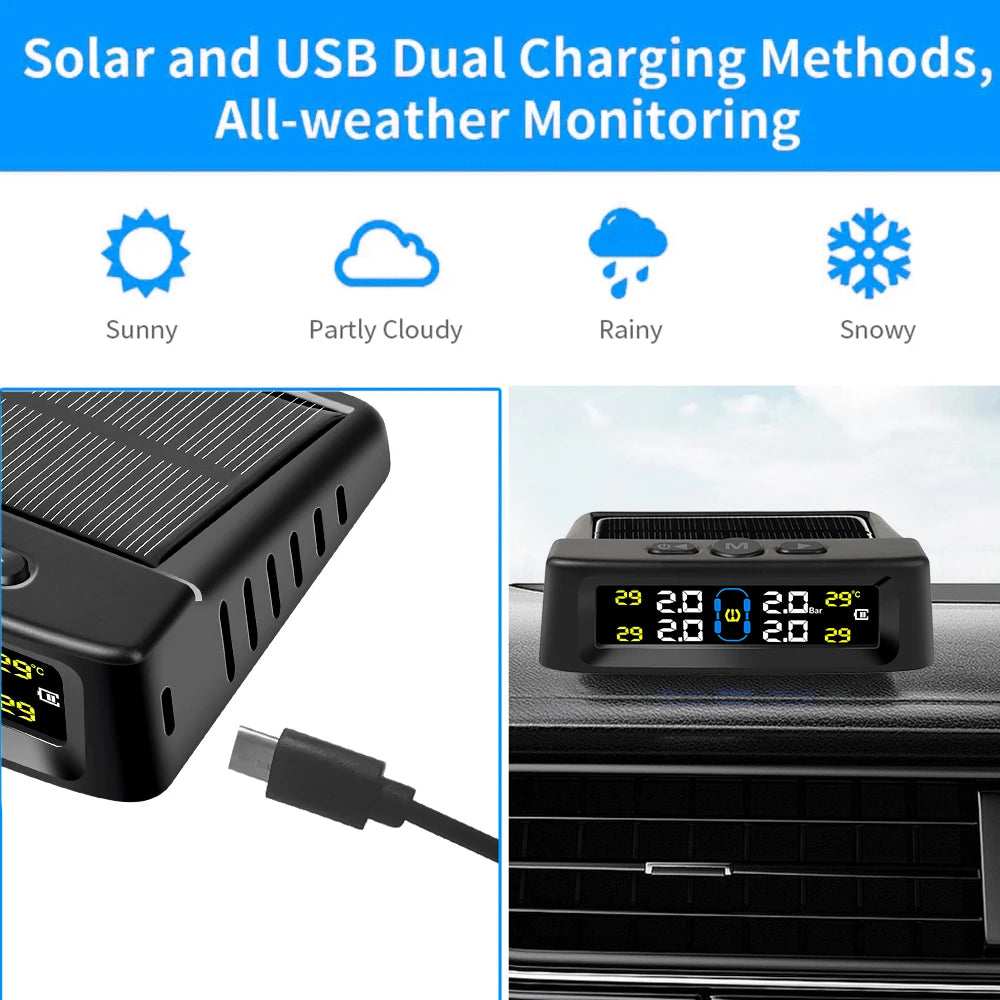 Solar TPMS – Real-Time Tire Pressure & Temperature Monitoring System