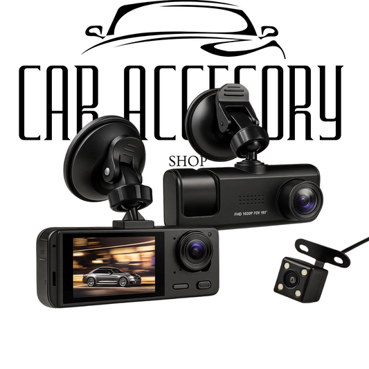 1080P 3-Lens Dash Cam – Front, Inside & Rear Recording