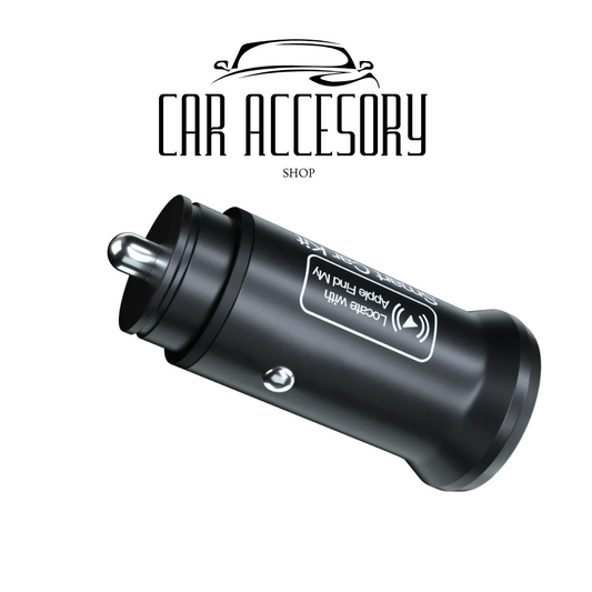 20W Fast Car Charger & GPS Tracker – USB-C + iPhone Find My Compatible