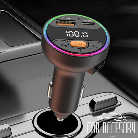Bluetooth 5.3 FM Transmitter Car Kit with Fast Charging & MP3 Playback